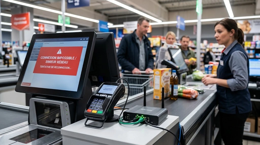 Panne de Caisse en Magasin : Pourquoi la Fibre Lâche Toujours